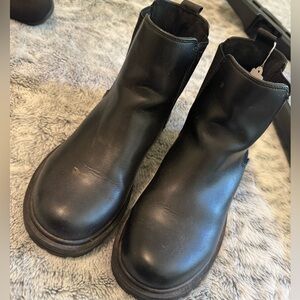 Black Leather Ankle Boots